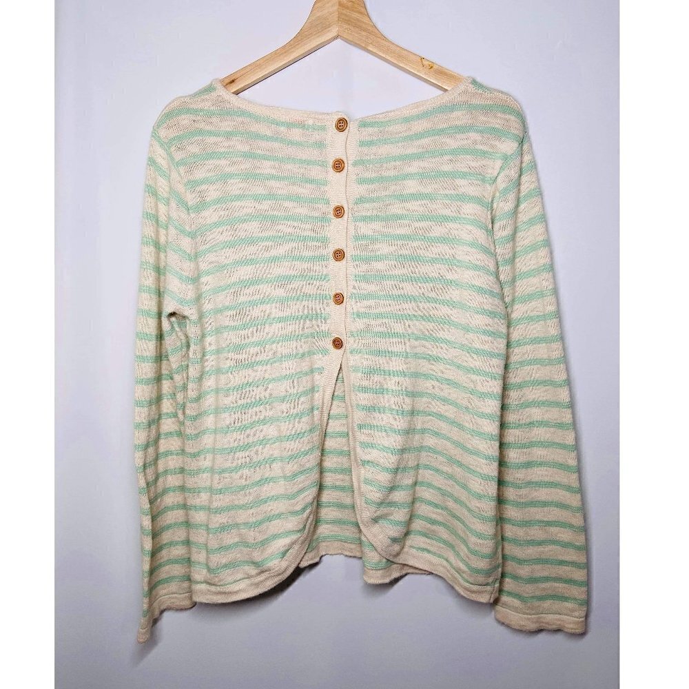 Pixley Cream Striped Sweater Cardigan XL
